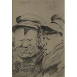 Bruce Bairnsfather, British 1888-1959 - Bill & Alf; pencil on paper, signed along lower edge and