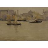 Biddy MacDonald Jamieson, Scottish 1871-1952 - On the River Thames, Sutton, 1906; watercolour on