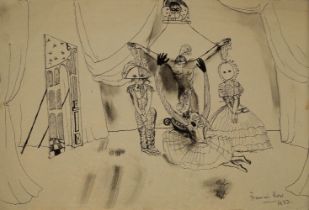 Sir Francis Rose, British 1909-1979 - Theatre scene, 1932; ink on paper, signed and dated lower