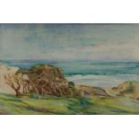 Rosamond C. Marshall RSA, British exh. 1907 - Windswept coastal landscape; watercolour on paper,