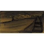 John Piper CH, British 1903-1992 - Aberaeron, 1939; ink on paper, titled lower left 'Aberaeron',