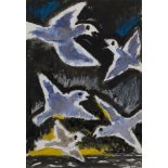 Josef Herman OBE RA, British/Polish 1911-2000 - Birds; watercolour, pastel and pencil on paper, 18.5