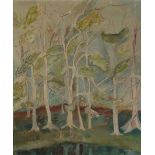 Hazel King-Farlow, American 1903-1995- Tall Trees near Battle, 1939; oil on canvas, bears