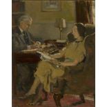 Berthe Noufflard, French 1886-1971- Edgar and Charlotte; oil on board, signed and dated 'Berthe