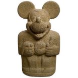 Nadín Ospina, Columbian b.1960- Idolo Con Muñeca, 1999; carved stone, signed and numbered 2/7 on the