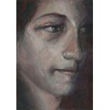 Ra'anan Levy, Israeli b.1954- Portrait of a Girl, 2002; oil on paper, 25.5 x 17.7 cm Provenance: