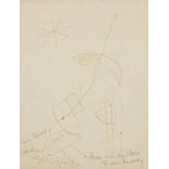 Joan Miró, Spanish 1893-1983- Sans Titre, 1953; ink on paper, signed, dedicated 'Pour Poucette