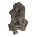 A black stone fragment of Uma-Mahesvara, Pala Period, India, 12th century, depicting the Hindu god