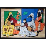 Maqbool Fida Husain (Indian, 1915-2011), Mother Theresa series; serigraph printed in colours, signed