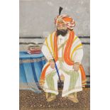 A portrait of Maharaja Gulab Singh of Jammu, Sikh school, Punjab, India, late 19th century, opaque