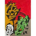 Maqbool Fida Husain (India 1913-2011), Serigraph from OPCE series, ed. 8/125 101.6 x 76.2 cm