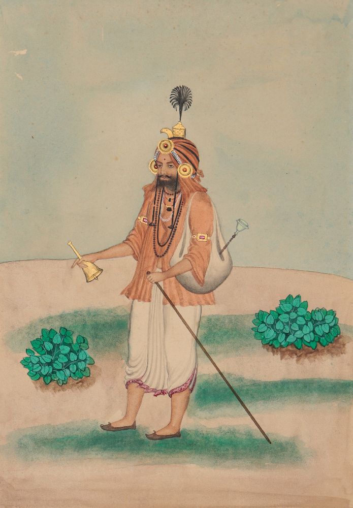 Bishan Singh (1836-1900) attributed, Holy Man, North India,1870-80, opaque pigments heightened - Image 2 of 2