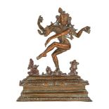 A copper alloy figure of dancing Shiva as the Lord of Dance (Nataraja), Tamil Nadu, 17th century