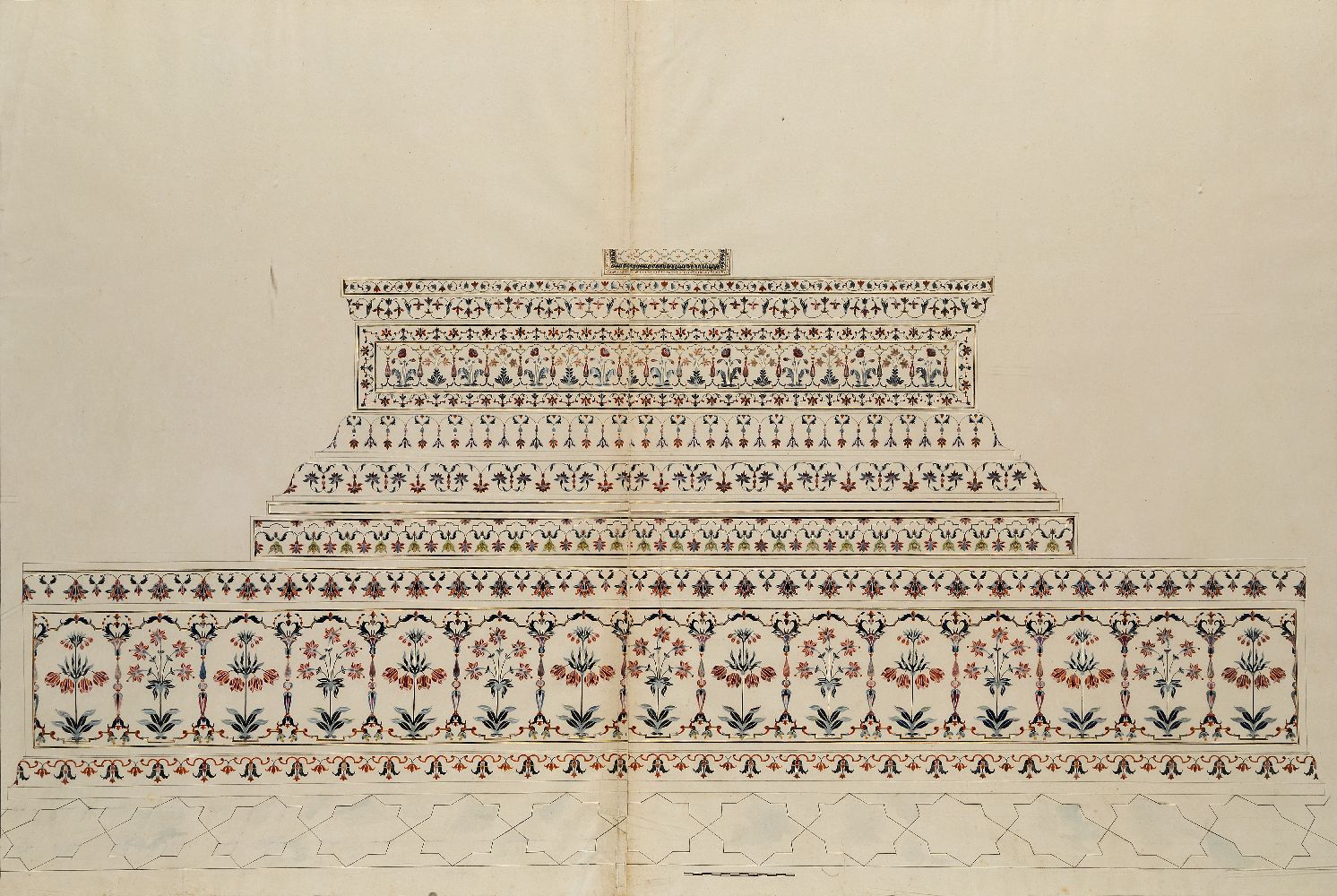 Shah Jahan's Tomb, by an Agra artist, India, early 19th century, watercolour on paper, watermark: