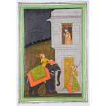 Two Provincial Mughal miniatures, India, late 18th century, opaque pigments heightened with gold