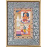 Shiva with Krishna, Brahma and other Hindu deities, Kashmir, India, 19th century, gouache on paper