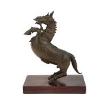 A bronze figure of a prancing horse, Deccan or Tamil Nadu, India, 19th century, depicting rearing up