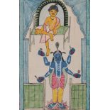 Srinathji and shrine attendant, Khaligat, India, early 20th century, opaque pigments on paper, the