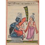 Two paintings of worshippers, Rajasthan, India, mid-19th century, opaque pigments heightened with