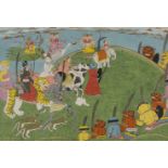 A group of six illustrations from from the second episode of the Devi Mahatmyade, Guler or Kangra,