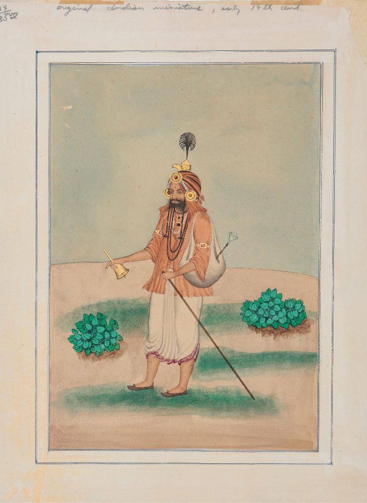 Bishan Singh (1836-1900) attributed, Holy Man, North India,1870-80, opaque pigments heightened