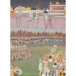 The Mughal Emperor Aurangzeb at the siege of Golconda Fort, 1687, circa 1720, opaque pigments