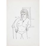 Francis Newton Souza (Indian, 12 April 1924 – 28 March 2002), Untitled (female nude), lithograph,