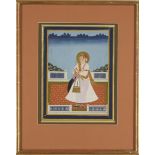 PROPERTY FROM AN IMPORTANT PRIVATE COLLECTION Portrait of a prince on a terrace, Jaipur,