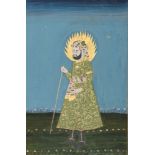 A group of paintings comprising three standing portraits from an album, Rajasthan, India, late