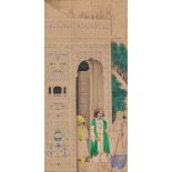 Bishan Singh (1836-1900) attributed, Worshippers at a shrine, probably Amritsar, North India,