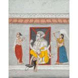 Siva being devoured by a demon, Faizabad, India, circa 1780, opaque pigments on paper heightened