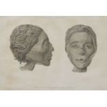 Antoine Maxime Monsaldy, French 1768-1816- Profil et face d'une tete de momie d'homme et de femme,