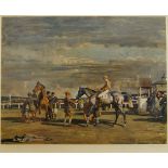 Sir Alfred James Munnings, British 1878-1959- After the Race, 1954; offset lithograph in colours