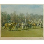 Sir Alfred James Munnings, British 1878-1959- The Paddock at Epsom, Summer Meeting, 1932; offset