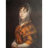 After Francisco Goya, Spanish 1746-1828- Señora Sabasa García; offset lithograph printed in colours,