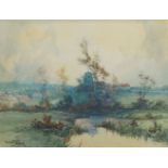 Robert Scott Temple, British c.1850-1937- Waterside views; watercolours, two, ea. signed lower left,