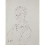 Athene Andrade, British 1908-1973- Portrait studies from WWII; pencil and watercolour on paper,