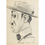 Pietro Lazzari, Italian/American 1898-1979- Portrait of a man, c.1930; charcoal, signed, 25 x 17.5