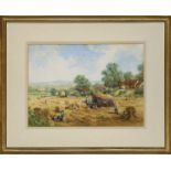 Gordon Lees, British b.1933- Devon Harvest; watercolour on paper, signed lower right 'Gordon