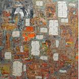 Baran Aryaee Javidan, Iranian, late-20th/early-21st century- Untitled; mixed media on canvas,