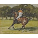 D. Haskell Chhuy, American, late-20th/early-21st century- Playing polo; watercolour, signed lower