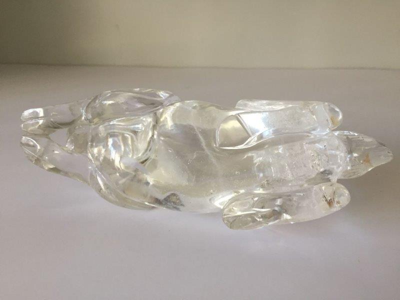 A Chinese rock crystal 'rams' figure group, early 20th century, carved as a recumbent ram and - Image 6 of 7