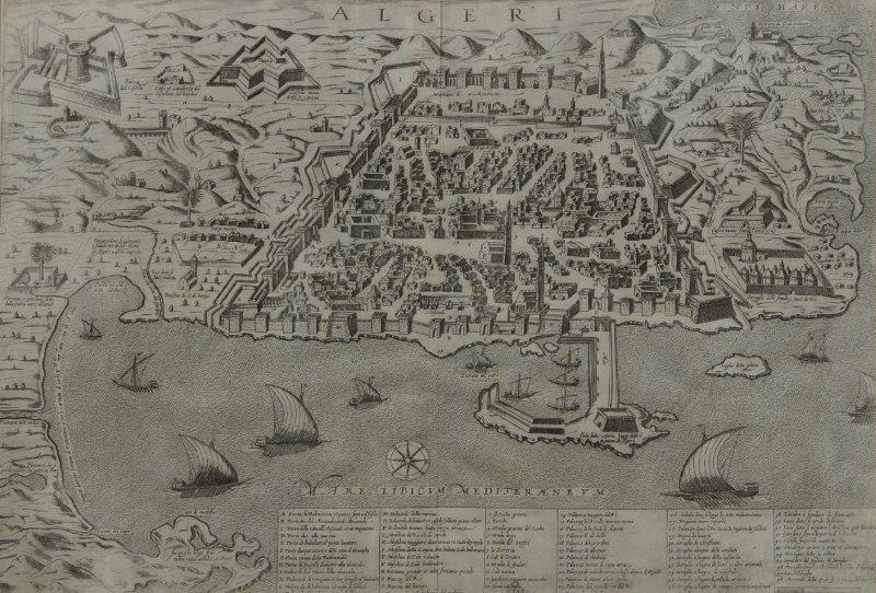 Matteo Florimi, Italian, fl. 1581-1613, plan of the City of Algiers, c. 1600, illustrating the town,