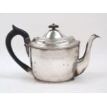 A George III silver teapot, London, 1802, Peter, Ann & William Bateman, of oval form with