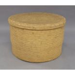 A large Raffia basket, 48cm high, 76cm diametergood condition