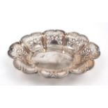 A pierced Edwardian silver cake basket, Chester, 1904, Thomas Latham & Ernest Morton, of oval form