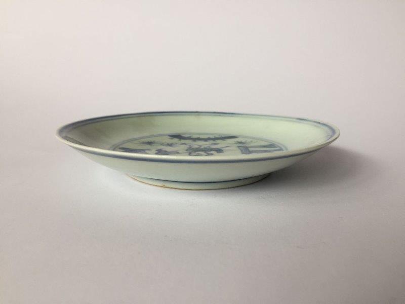 A Chinese porcelain blue and white 'boy' dish, 18th century, painted to the interior with a boy - Image 2 of 5