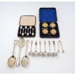 A cased set of four Edwardian silver salts, London, 1902, William Hutton & Sons, each of shell