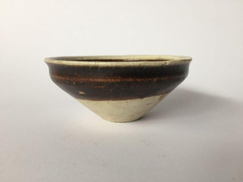 A Chinese Cizhou-type iron brown-glazed tea bowl, Northern Song dynasty, the conical bowl with a - Image 2 of 4