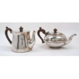 A William IV silver teapot, London, 1832, Robert Garrard II, of plain tapering form with armorial